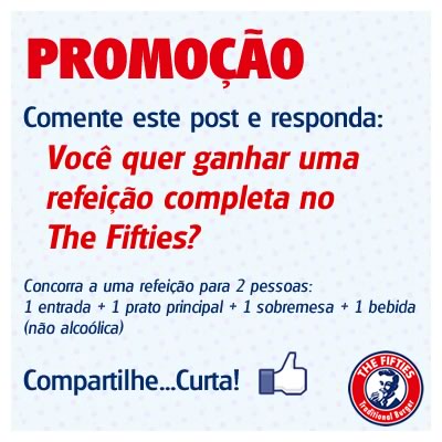 Participe da promoção pelo Facebook