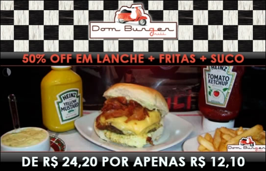 Cupom de desconto para o Dom Burger Grill