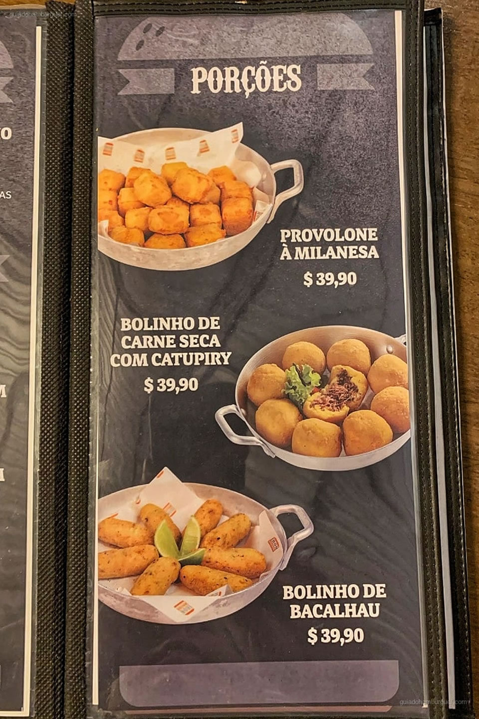 Cardápio Porções - Iron Burguer - Tatuapé - São Paulo