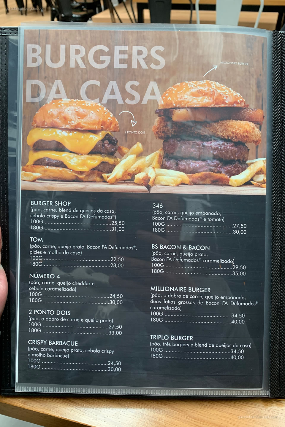 Cardápio - Burger Shop - Vila Olímpia - São Paulo
